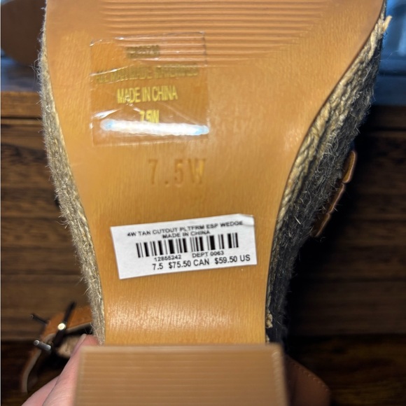 Torrid Tan Cutout Platform Espadrille Wedge - Picture 7 of 7